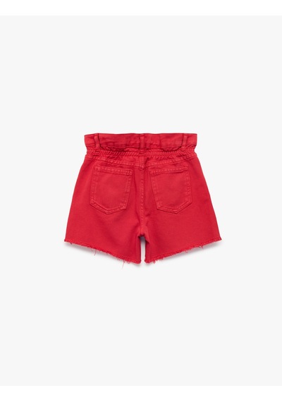 Koton Pamuklu Cepli Yüksek Bel Denim Şort Kırmızı 6skg40005ad Koton Pamuklu Cepli Yüksek Bel Denim Şort Kırmızı 6skg40005ad
