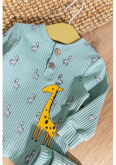 Babymod Zürafa Desenli 2'li Erkek Bebek Takım 001