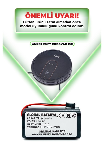 Anker Eufy Robovac 15c Uyumlu Batarya 2600mah