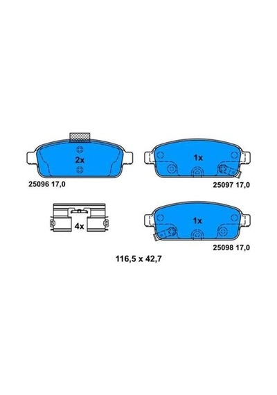BOSCH 986495259 Fren Balatası Arka Astra J 09- Zafira C 11- Ampera 11- Cascada 13- Mokka 13- / Orlando 10- Volt 11- Cruze 09- Trax 13-