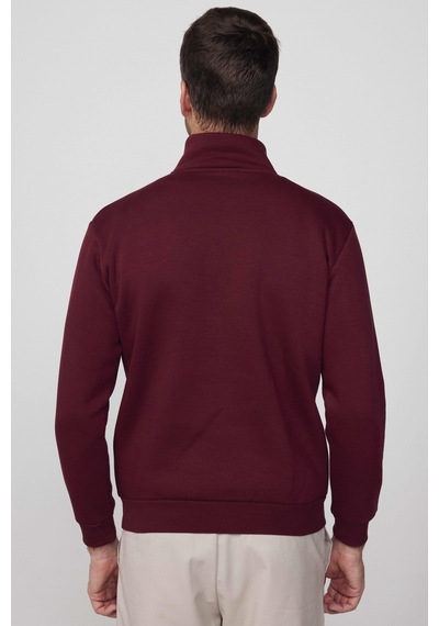 Tudors Pamuklu Dik Yaka Fermuarlı Bordo Unisex Sweatshirt-29413-bordo Bordo Tudors Pamuklu Dik Yaka Fermuarlı Bordo Unisex Sweatshirt-29413-bordo Bordo