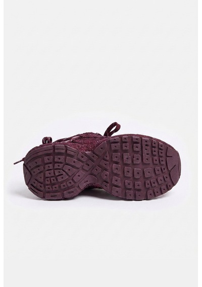 Kadın Bordo T11 İthal Işıltılı Taş Kaplama Özel Tasarım Sneaker Ayakkabı Kırmızı