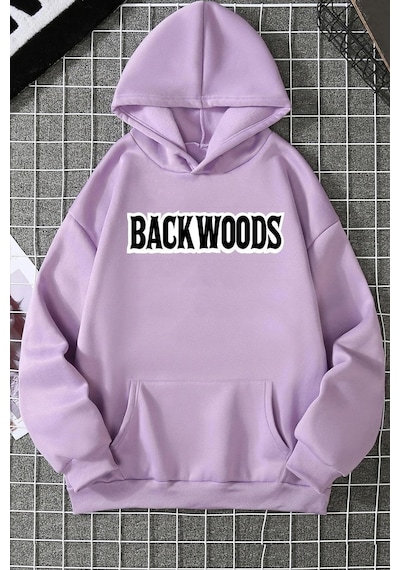 Uyguntarz Unisex Backwoods Baskılı Sweatshirt Lila