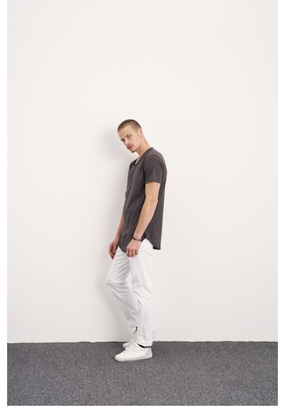 Tarz Cool Pis Yaka T-shirt Antrasit