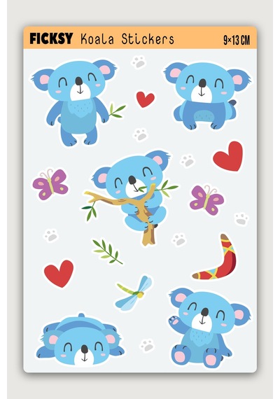 Sevimli Koala Sticker Seti - 13 Adet Etiket Çıkartma Diğer