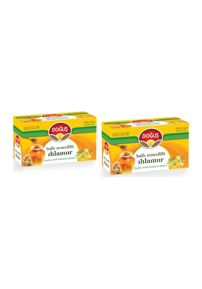 Doğuş Ballı Zencefilli Ihlamur Karışık Bitki Süzen Poşet Çay 2'li 20 x 1.6 G