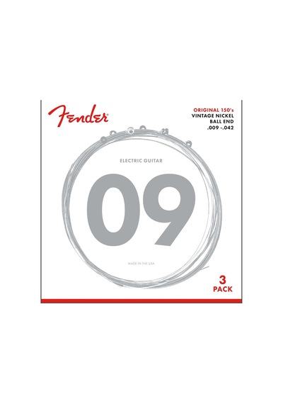 Fender Original 150 Pure Nickel Wound Ball End 150l .009-.042 3lü Paket Elektro Gitar Teli