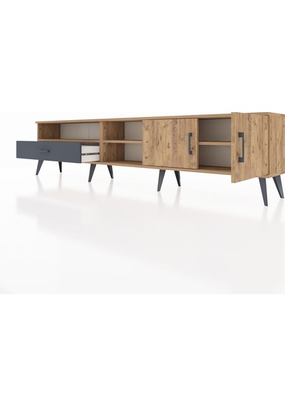 Arges Tv Ünitesi 3 Raflı Tek Çekmeceli 2 Kapaklı 220x30x51 Çam-çam/antrasit Atlas Çam/antrasıt - Atlas Çam Arges Tv Ünitesi 3 Raflı Tek Çekmeceli 2 Kapaklı 220x30x51 Çam-çam/antrasit Atlas Çam/antrasıt - Atlas Çam