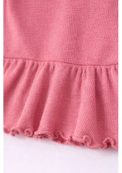 For My Baby Fitilli Kumaş 2 Li Kız Bebek Takım Şortlu Yazlık Pembe