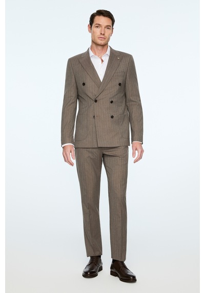 Morven Erkek Kahve Poliviskon Trend Çizgili Slim Fit Kruvaze Takım Elbise 26ms001019400 Kahve Morven Erkek Kahve Poliviskon Trend Çizgili Slim Fit Kruvaze Takım Elbise 26ms001019400 Kahve