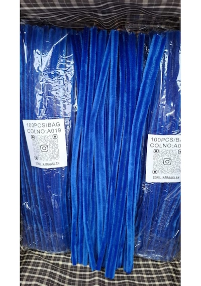 Şönil A019 30 Cm 100 Adet Saks Mavi Telli Tüy Şönil"pipe Cleaner