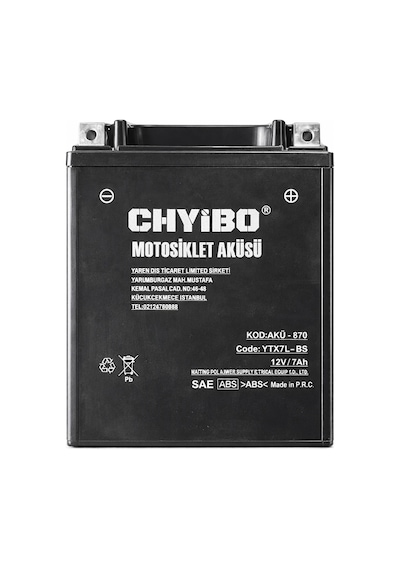 Chyibo Ytx7l-bs 12v 7ah Motosiklet Aküsü 1 Koli 10 Adet 113 70 132
