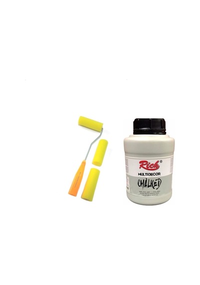 Multi Decor Chalked Cool Grey 4598 1750 Ml & Sarı Sünger Rulo Seti Alice Mavi