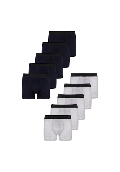 Freemen Erkek 10 Lu Pamuklu Slim Fit Boxer Seti Geniş Beden Aralığı Lacivert-gri