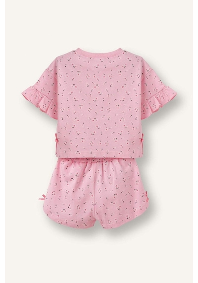 Defacto Çiçeki 2li Pembe Takım Kız Bebek H7883a526smpn666 Pembe-pn666