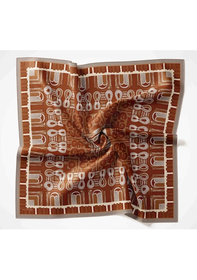 Silk Home Dört Mevsim Antik Motif Viskon Velora Eşarp 6419 Soğan Kabuğu-ekru