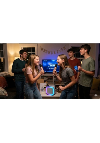 Teknozeel Mikrofonlu Karaoke 5 Ses Efektli Rgb Led Işıklı Bluetooth Kablosuz Hoparlör Ses Bombası