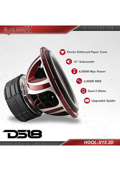 Ds18 Hool-x15.2d Hooligan 15 Spl Competition Subwoofer 6000w Max 4000w Rms