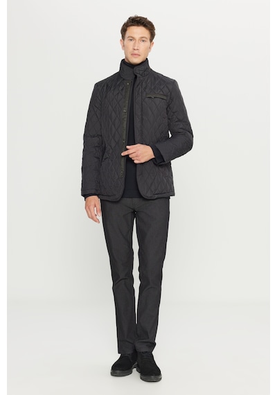 Altınyıldız Classıcs Erkek Sıyah Standart Fit Normal Kesim Dik Yaka Yan Cepli Overcoat Siyah