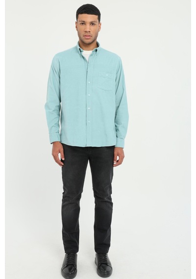 Dufy Erkek Regular Fit Uzun Kol Buz Mavisi Gömlek-18474
