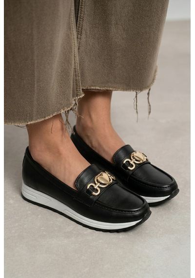 Giamgia Store Kadın Siyah Ortopedik Loafer Günlük Loafer Ayakkabı-2333