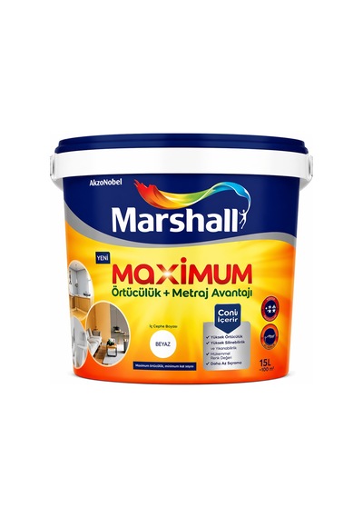 Marshall Maximum Sil. İpek Mat İç Cephe Boyası Yağmur Bulutu 2,5l 2.5 L