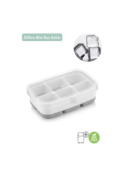 Mini Buz Kalıbı Silikon Buzluk 6 Bölmeli Kare Desenli Buz Küpü Yeşil Bpa Free Yeşil