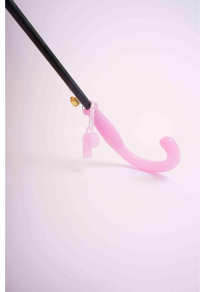 Kız Çocuk Barbie Pvc Kılıflı Otomatik Mekanizmalı Bardak Modelli Düdüklü Şemsiye Pembe