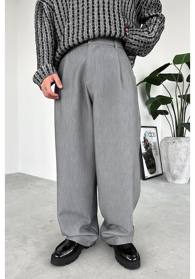 Gri Basic Premium Kumaş Pantolon Gri