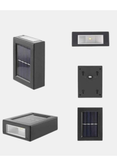 Solar Dış Mekan Aplik Su Geçirmez Dayanıklı Led Aydınlatmalı Siyah