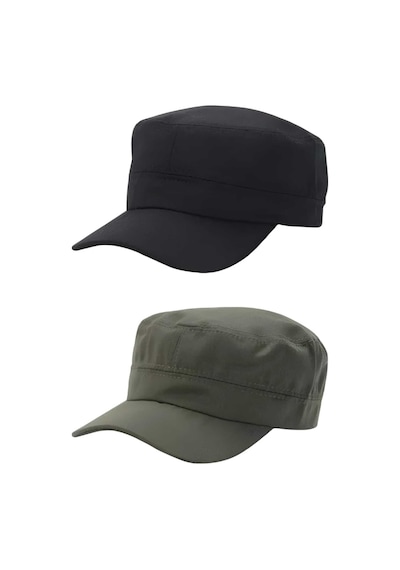 Uniquetrenders Unisex Pamuklu Castro Şapka 2 Adet Siyah Haki Haki - Siyah