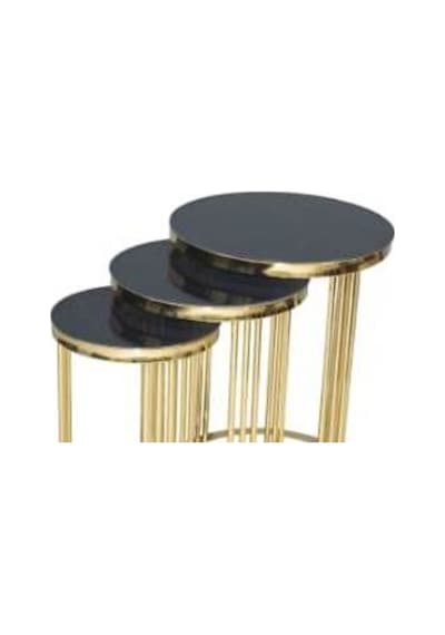 Brc Cadde Zigon Model Metal Çelik Gold Renk Kaplam Düz Siyah Temp