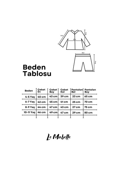 Le Mabelle Ekru Kız Çocuk Pantolon Ceket Takım - Pamela Ekru