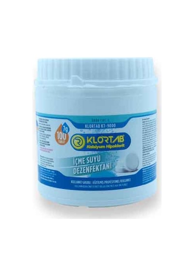 İÇME ve KULLANIM SUYU DEZENFEKTANI 7Gr/100ADET - KLORTAB KALSİYUM HİPOKLORİT 7Gr/100ADET