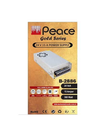 Peace B2886 Led Kamera Adaptörü Metal Kasalı Fanlı 360w 24v 15a