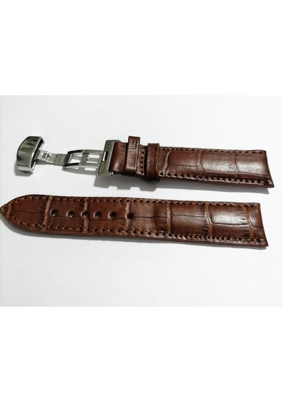 Fado &hertür Saate &uygun Kelebek Toka 22 Mm Kahve Kordon 184 Gumuş Toka Kahverengi