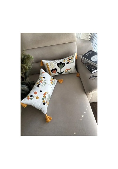 Punch Nakışlı 2 Adet Kırlent Kılıfı Ekru Hardal Sarı Somon Yeşil Krem Koyu Mor - 676962552 Ekru Hardal Sarı Somon Yeşil Krem Koyu Mor