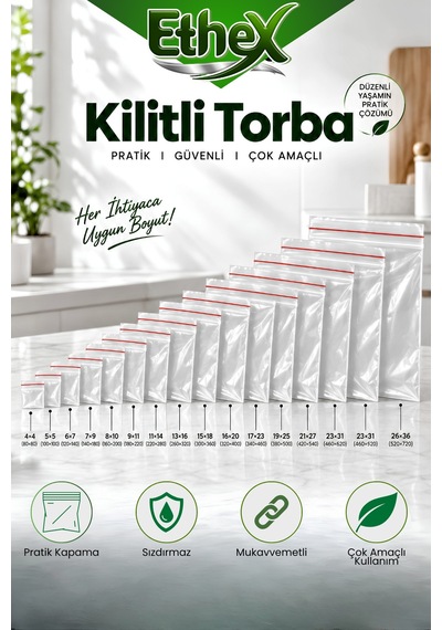 Kırmızı Şeritli Kilitli Torba 13x16 Cm 2400 Adet 4 Kutu - Gıda Uyumlu, Dayanıklı Ve Kullanışlı - 687106440