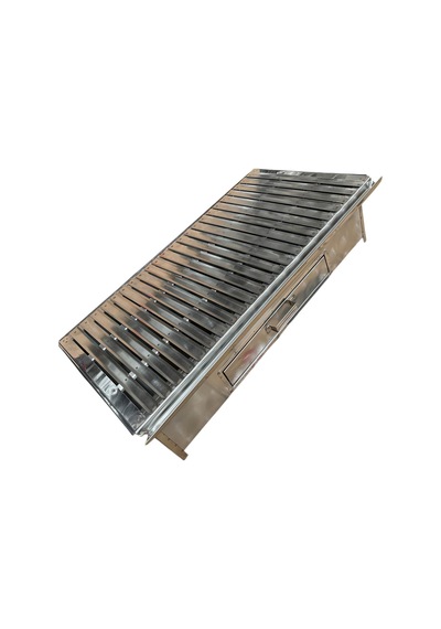Paslanmaz Kömürlü Mangal 40 X 80 Cm Çekmeceli Masaüstü Gri