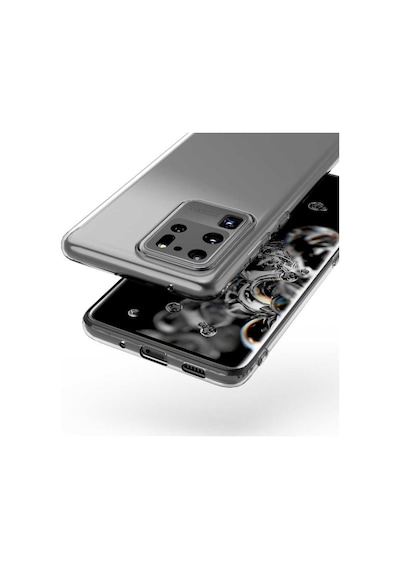 Ardemix Galaxy Uyumlu S20 Ultra Kılıf Kamera Korumalı Süper Silikon Kapak - Renksiz Renksiz