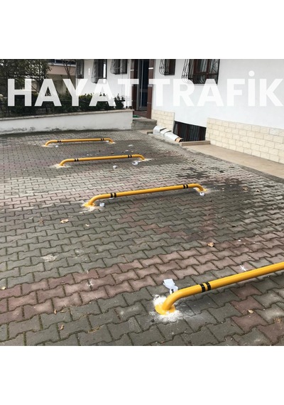 Şerit Ayırıcı Bariyer , Oto Park Araç Stoperi, Otopark Demiri Sarı 140 X 60 Mm
