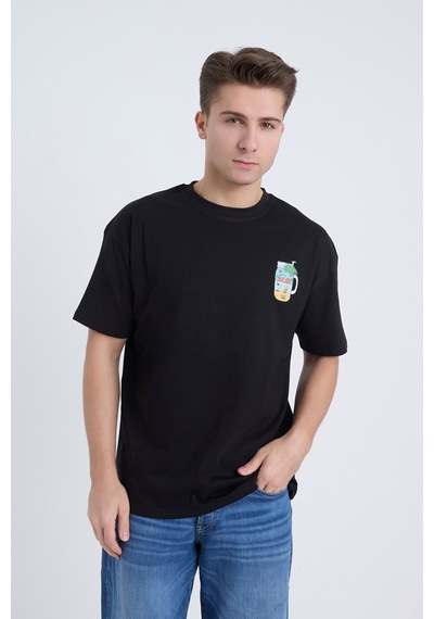 Velvoria Unisex Oversize Siyah Summer T-shirt