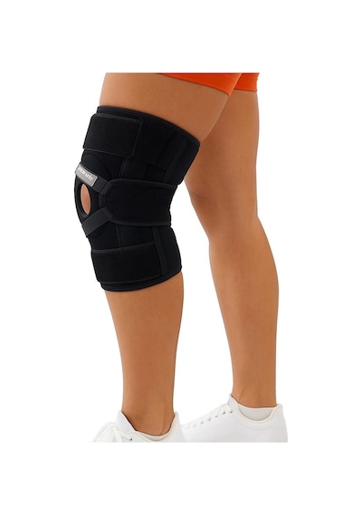 Ayarlanabilir Patella Destekli Ligamentli Menüsküs Çapraz Bağ Koruma Spor Koşu İçin Silikonlu Dizlik Siyah