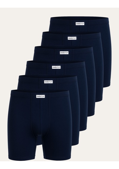 Mercan Erkek Boxer Short 6'lı - Lacivert Boxer Şort