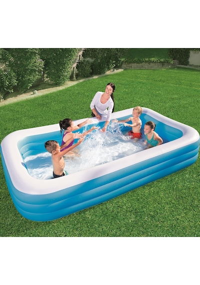 Bestway 54009 305x183x56 cm Jumbo Dikdörtgen Şişme Havuz Çok Renkli