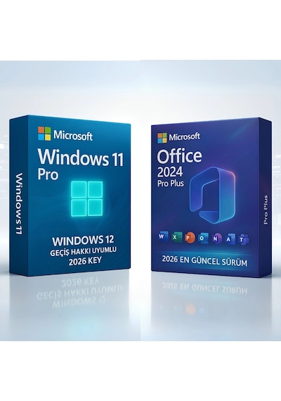 Windows 11 Pro + Office 2026/2024 Pro Plus Key Windows 12 Geçiş Hakkı Uyumlu  Lisans İle G