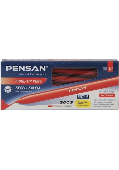 Pensan 3003 Ofis Tipi Keçeli Kalem 10'lu