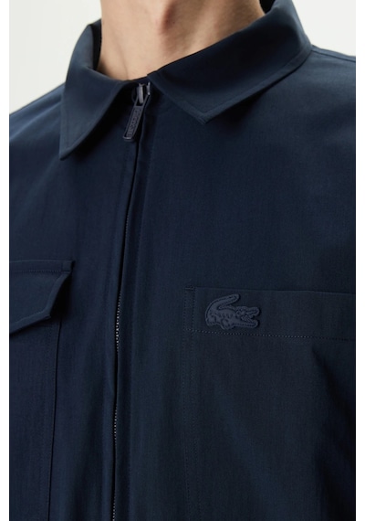 Lacoste Men's Relaxed Fit Full Zip Shirt Rahat Kesim Tam Fermuar Erkek Gömlek Lacivert
