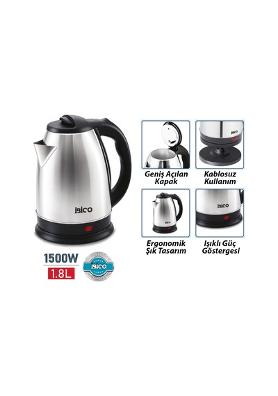 Northcity Elektrikli Su Isıtıcısı 1.8l 1500w Paslanmaz Çelik