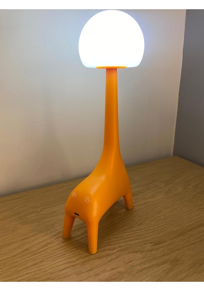 Ilgaz Zürafa Şekli Şarj Edilebilir Bluetoothlu Atmosfer Led Masa Lambası Çocuk Odası Çalışma Masası Bebek Odası Sarı